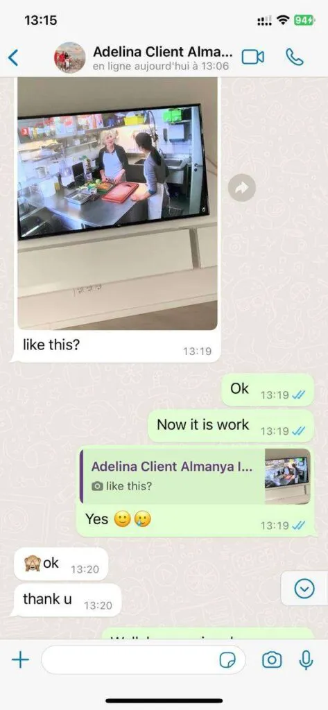 WhatsApp chat assisting user with Firestick Downloader app configuration